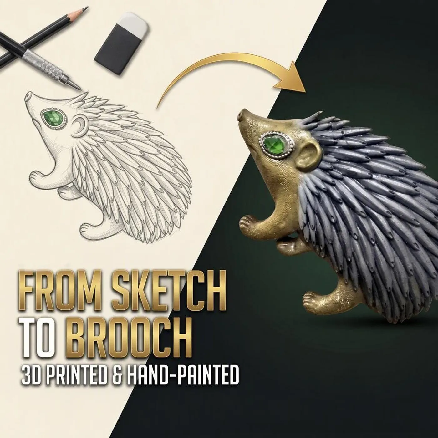 Custom Brooch From Your Sketch