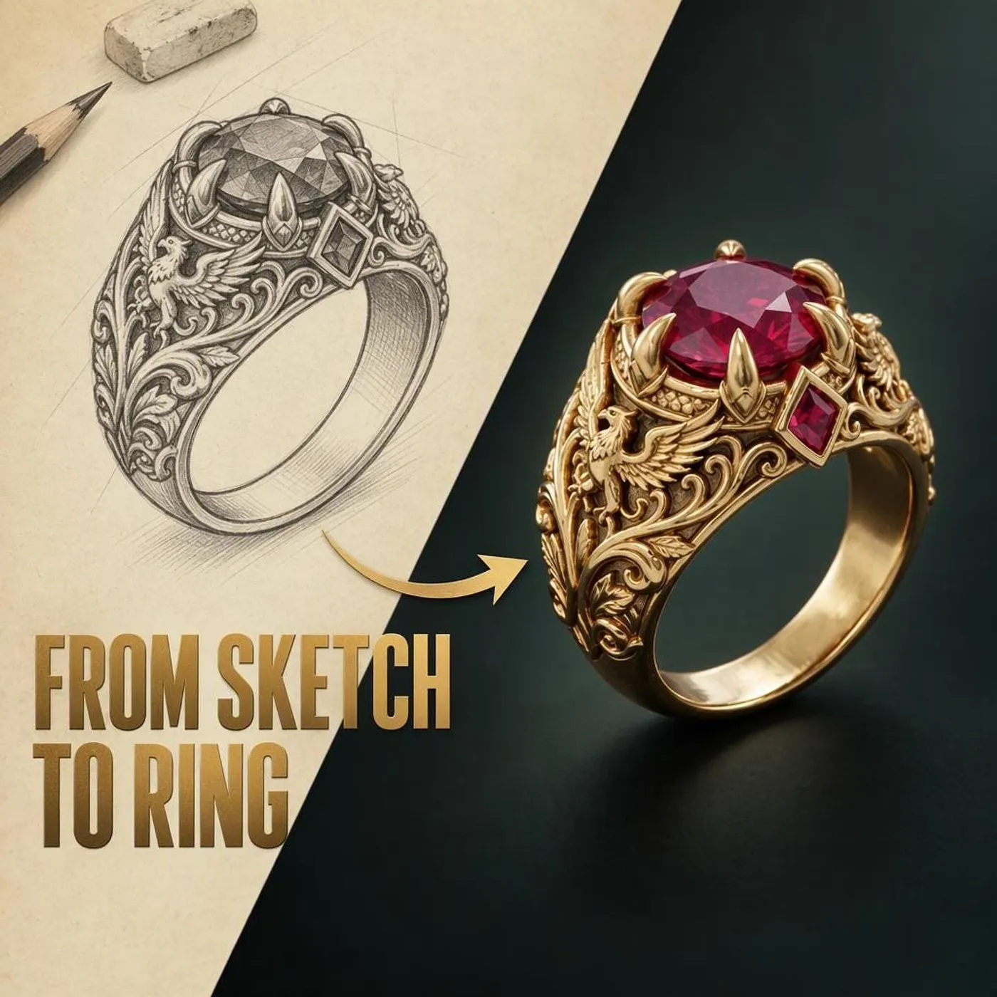 Anello personalizzato dal tuo disegno